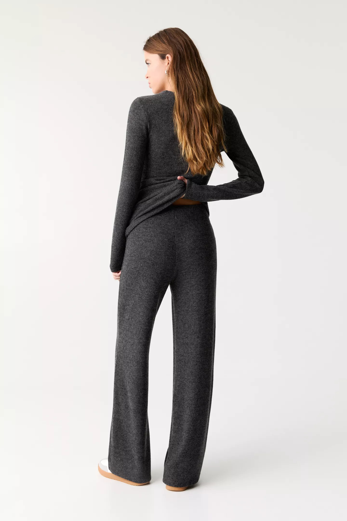 Wide-leg knit trousers | PULL and BEAR UK