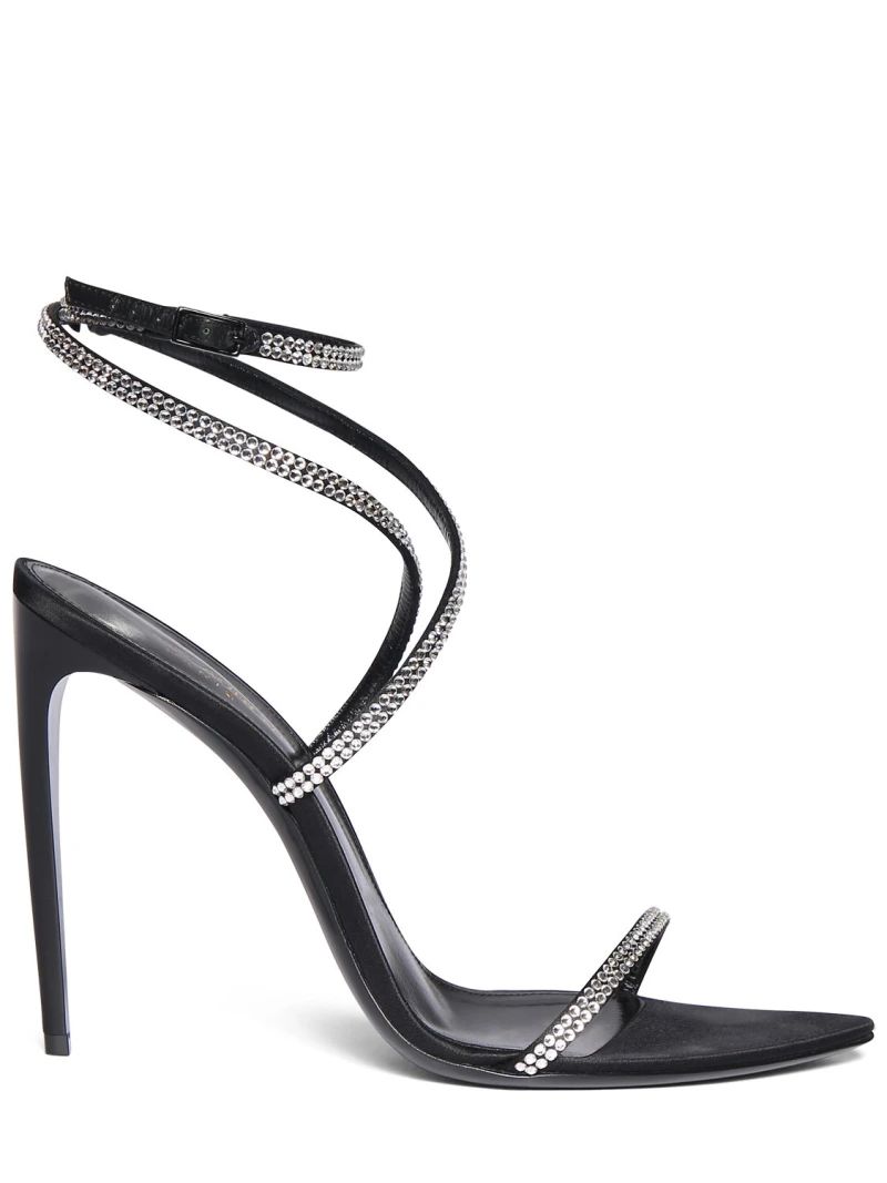 110mm satine crepe satin sandals - Saint Laurent - Women | Luisaviaroma | Luisaviaroma