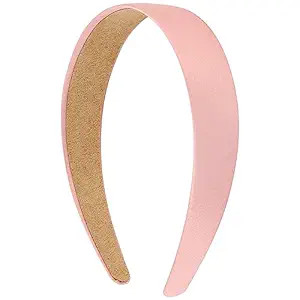 VELSCRUN Headbands for Women Girls 1.3 Inch Satin Pink Headband Wide Head Bands for Women's Hair ... | Amazon (US)