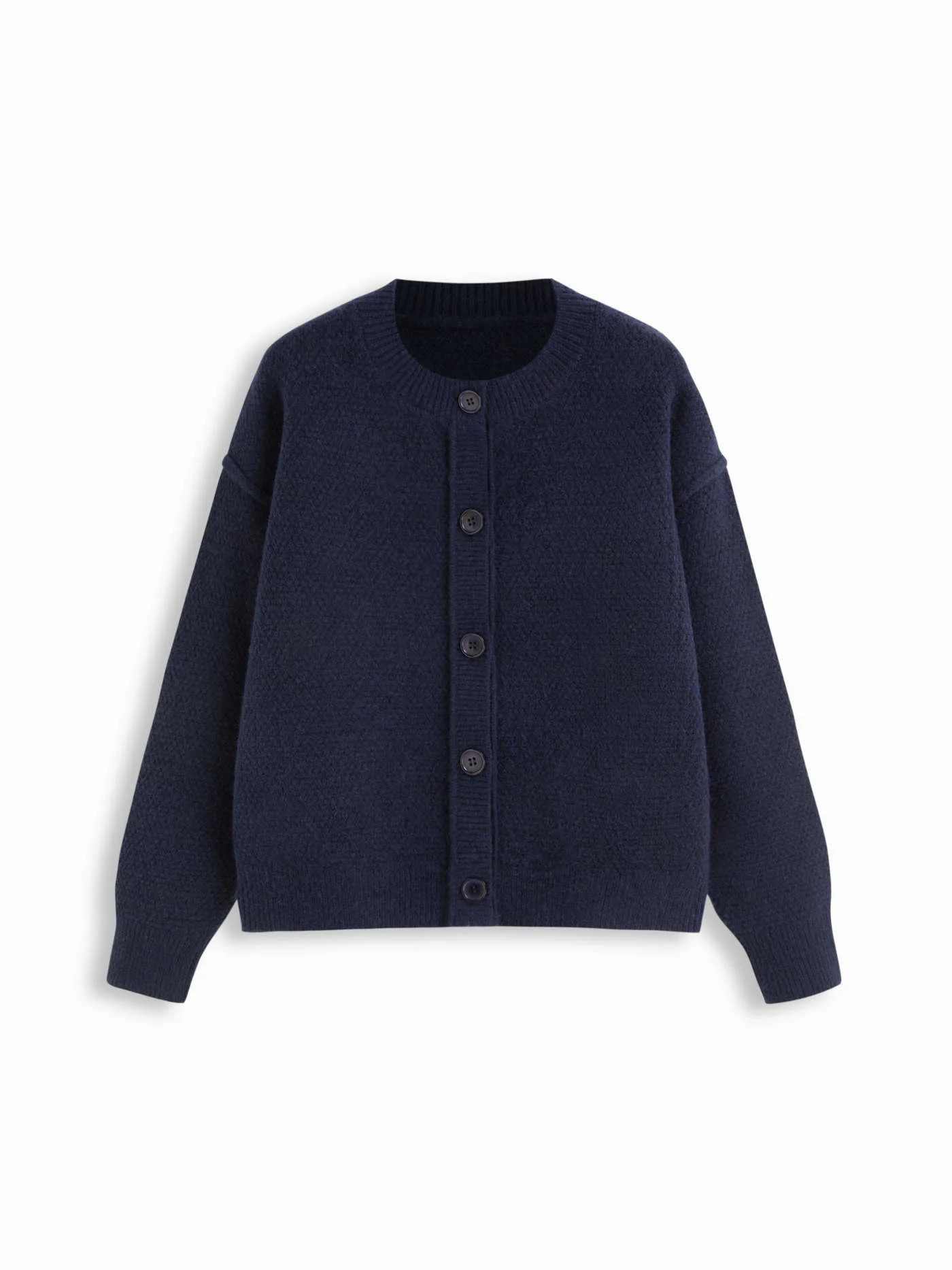 Knit Fabric Knit Round Neckline Button Thick Cardigan For School Coffee Shop Outdoor | Cider