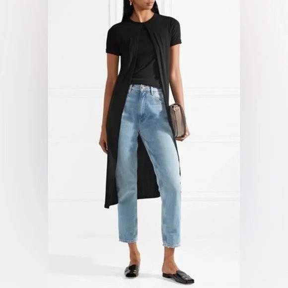 Rosetta Getty black top split panel cotton duster top layered M | Poshmark
