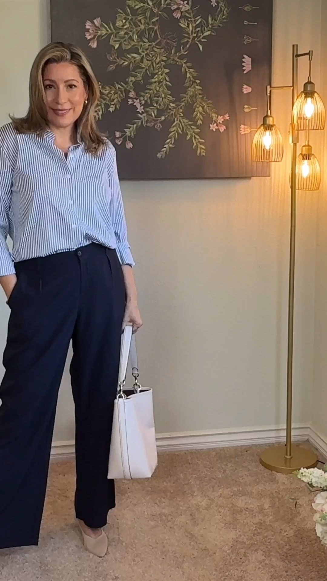 Keeping it classic @amazon with crisp blue and navy tones for the office! 🌊 This striped blouse paired with sleek navy trousers is a timeless combo that’s both comfortable and polished. Added my go-to @coach ivory tote for an elegant touch. Perfect for a day filled with meetings or a professional lunch. Tap to shop each piece and elevate your workwear basics! #fashionover40 #workwearstyle #classicfashion #officeoutfit #womensfashion #professionalstyle #LTKworkwear #amazon #capsulewardrobe @stylishandgrateful

#LTKOver40 #LTKVideo #LTKMidsize
