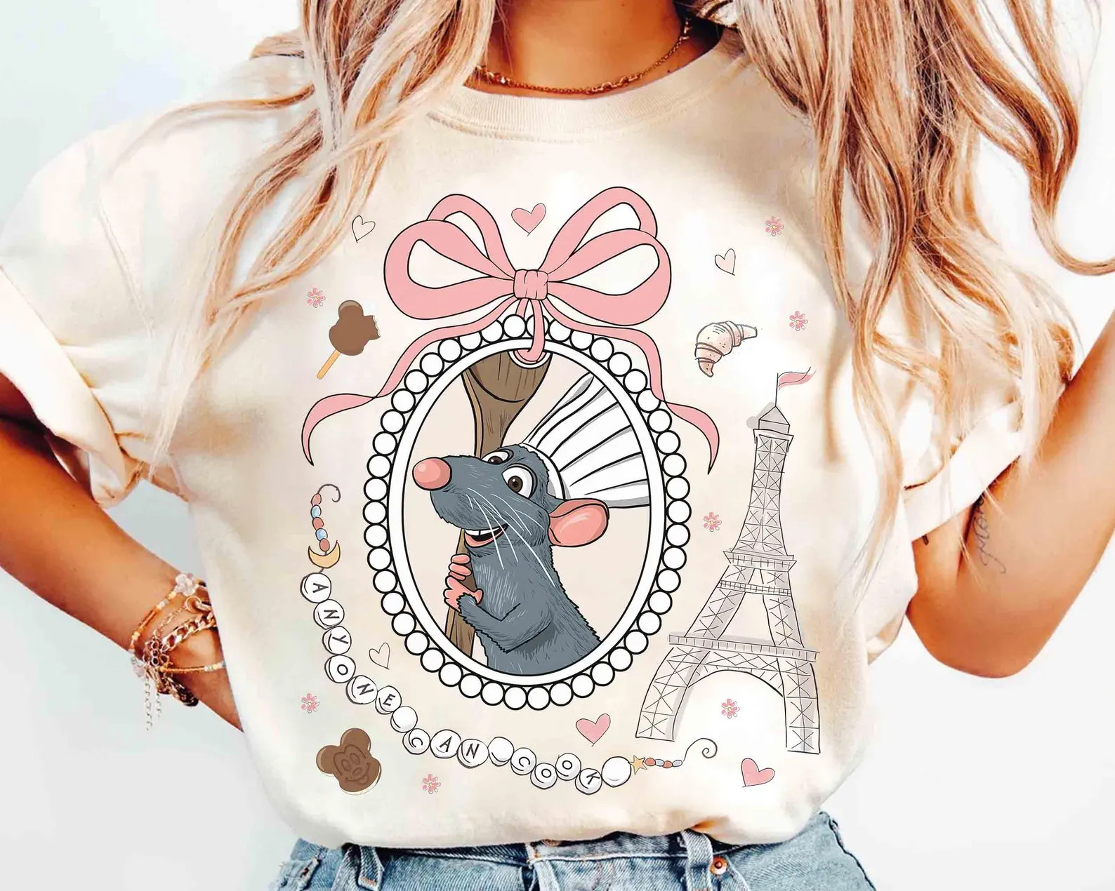 Coquette Bow Disney Ratatouille Little Chef Remy Shirt, Linguini Colette Tatou Remy Rat Paris Fra... | Etsy (US)