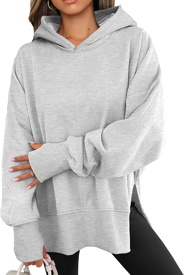 ANRABESS Womens Oversized Hoodies Long Sleeve Fleece Side Slit Hooded Sweatshirts Pullover 2025 F... | Amazon (US)