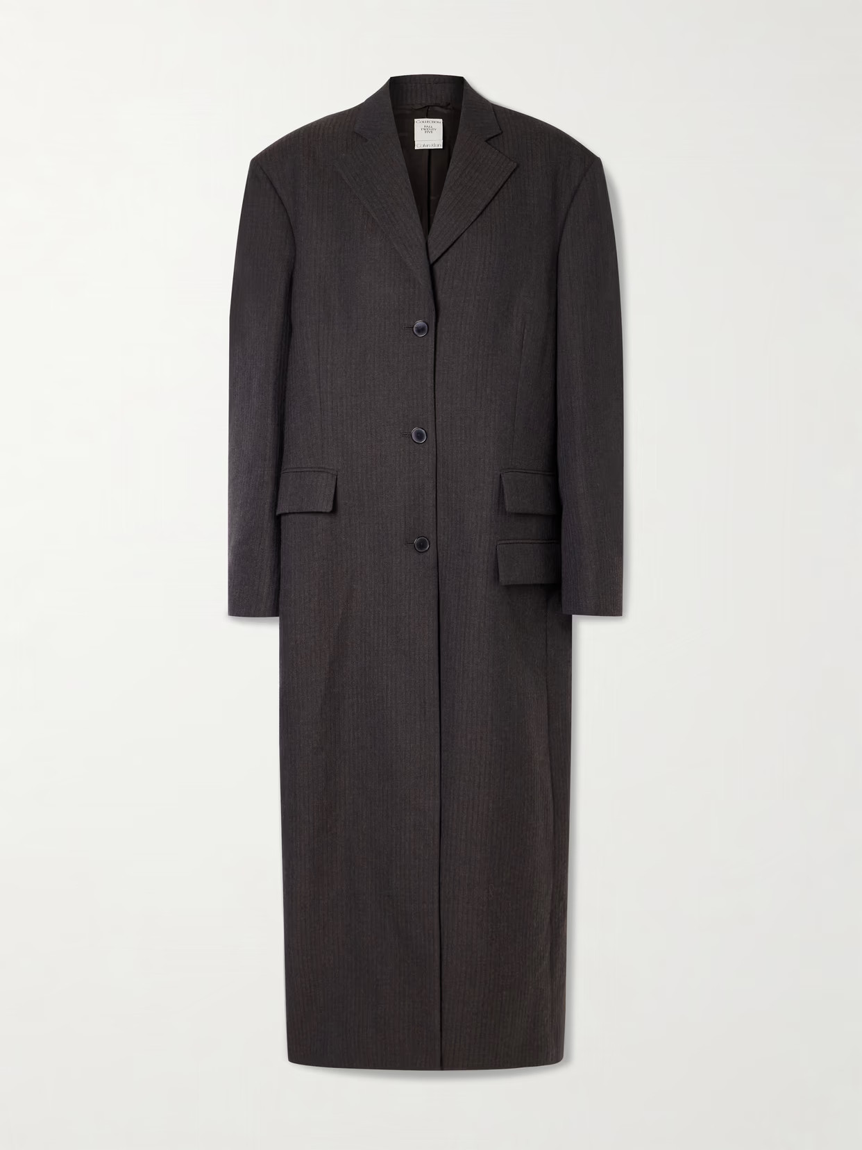Calvin Klein Collection - Brooke Oversized Striped Wool Coat - Brown | NET-A-PORTER (US)