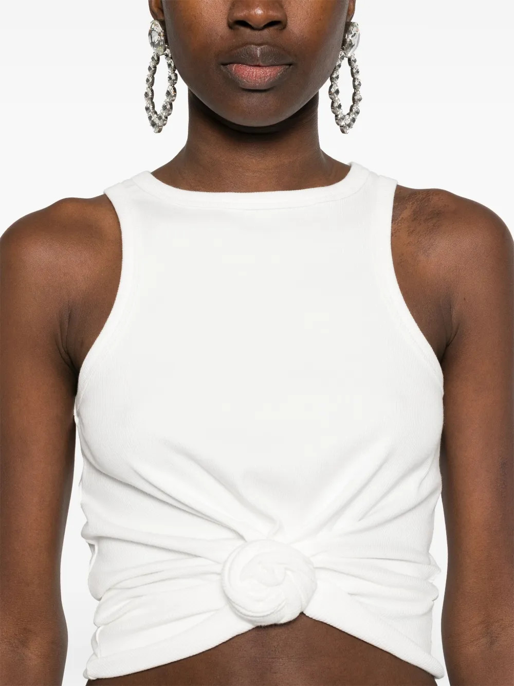 Magda Butrym rose-appliqué Tank Top | White | FARFETCH | Farfetch Global