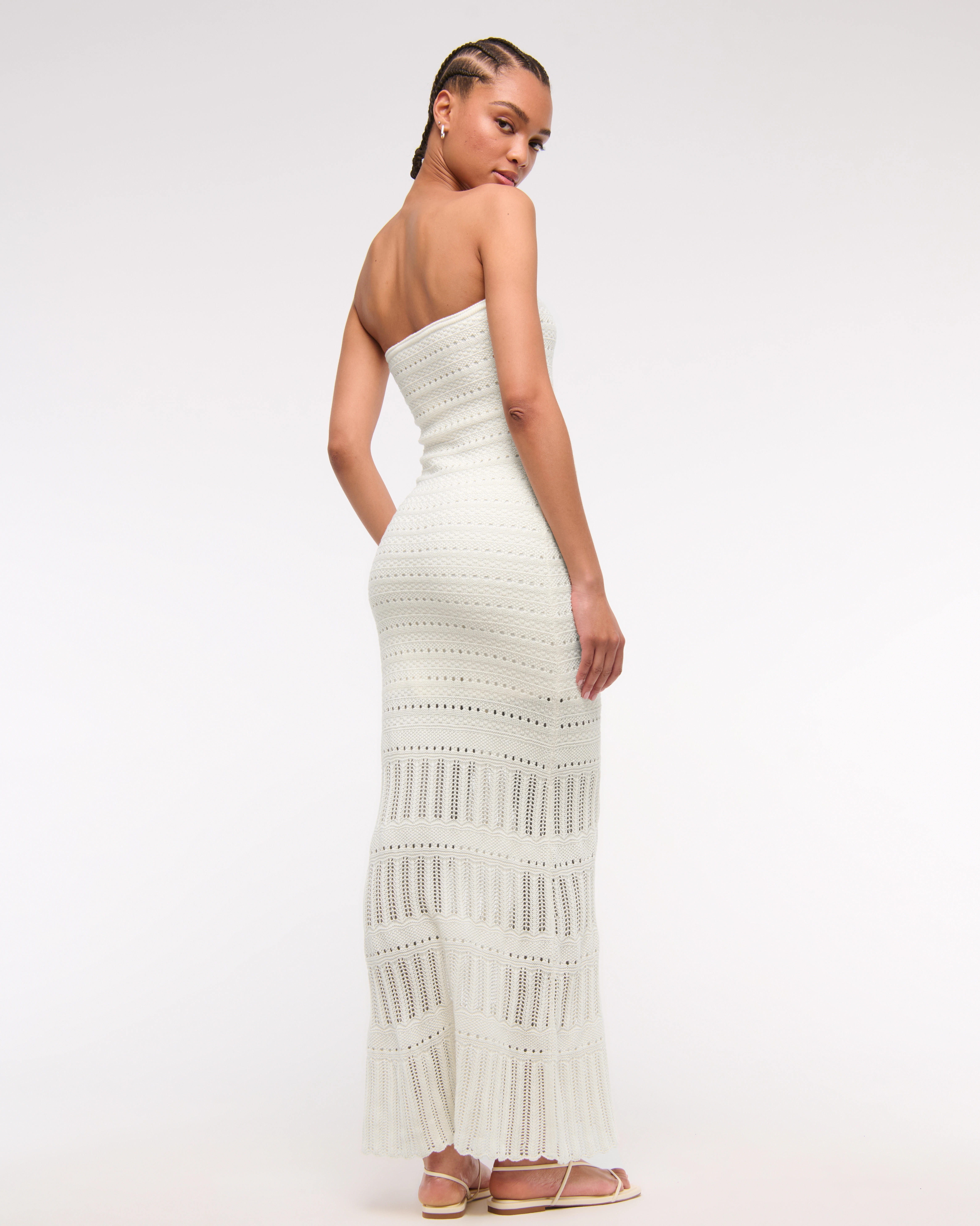 Strapless Crochet-Style Maxi Dress | Abercrombie & Fitch (US)