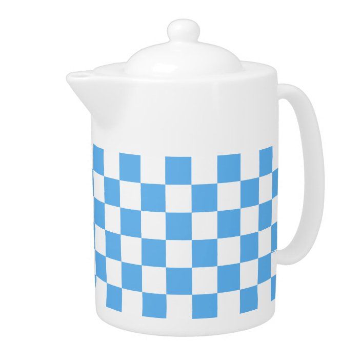 cute blue white check pattern teapot | Zazzle.com | Zazzle