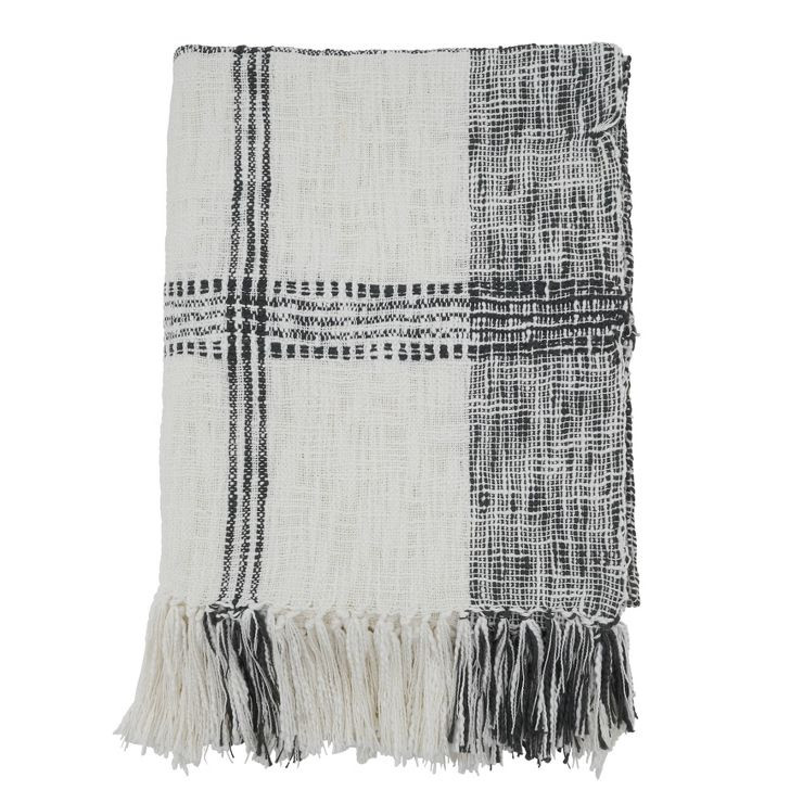 50"x70" Oversized Plaid Cotton Throw Blanket - Saro Lifestyle | Target