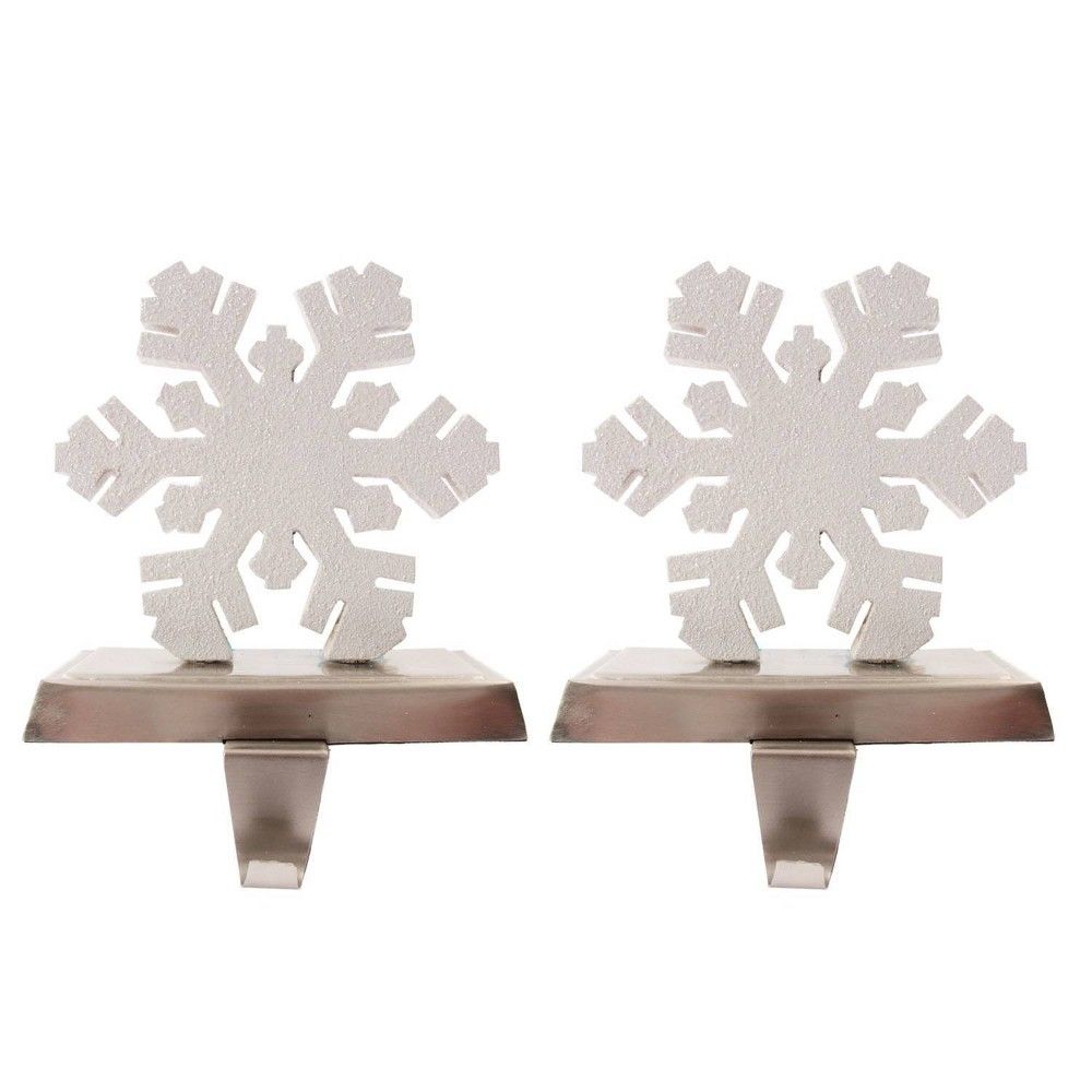 2ct Glitter Snowflake Christmas Stocking Holders - Wondershop | Target