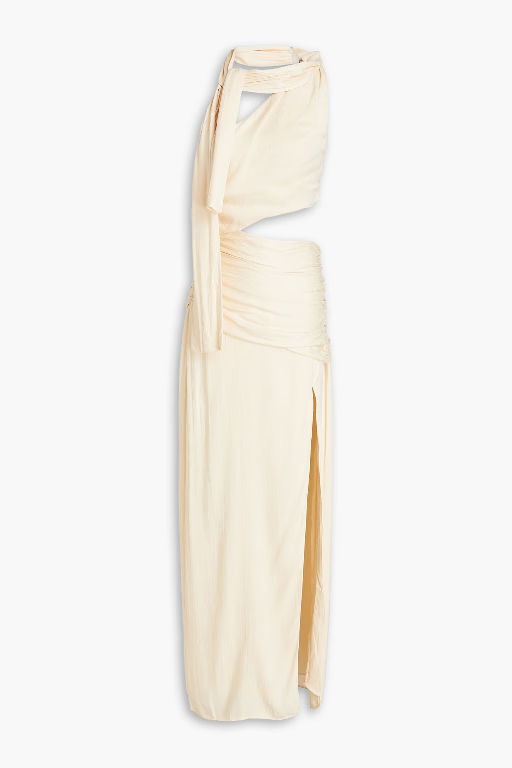 Fynlee one-shoulder ruched crinkled silk gown | The Outnet (US and CA)