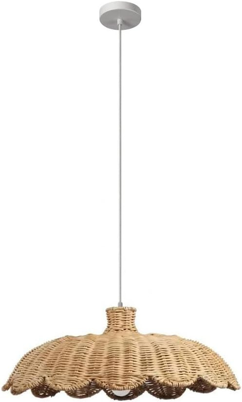 Flower Rattan Pendant Light For Kitchen Island Rustic Petal Woven Hanging Lamp Large Farmhouse Ba... | Amazon (CA)