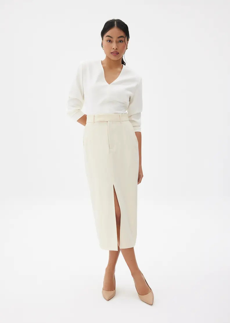 Iman Tailored Column Midi Skirt | Love, Bonito USA