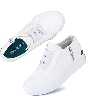 JENN ARDOR Women's Fashion Sneakers Hidden Wedges High Top Zipper Lace Up Platform Sneakers Ladie... | Amazon (US)