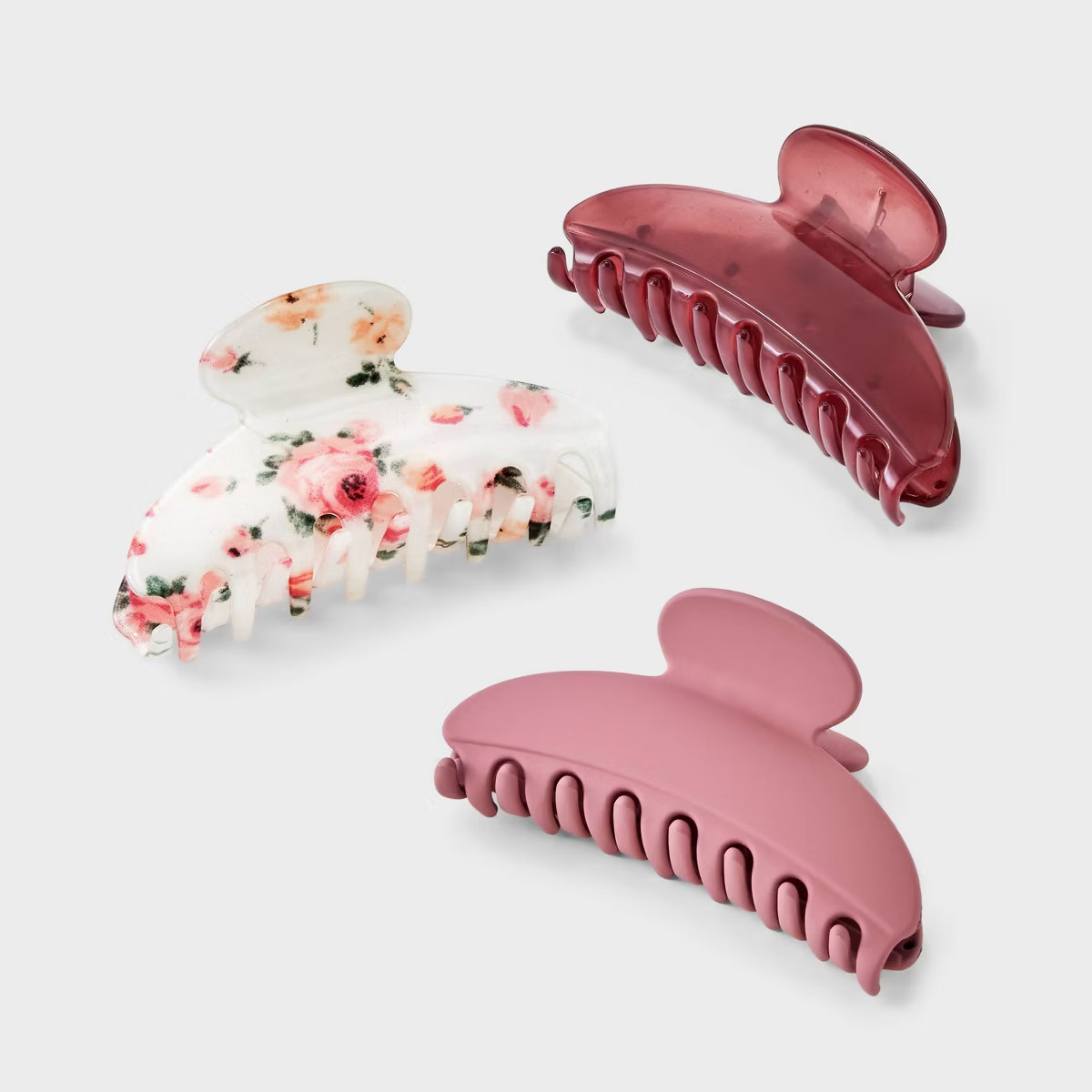Half Moon Claw Hair Clip Set 3pc - Wild Fable™ Pink/White | Target