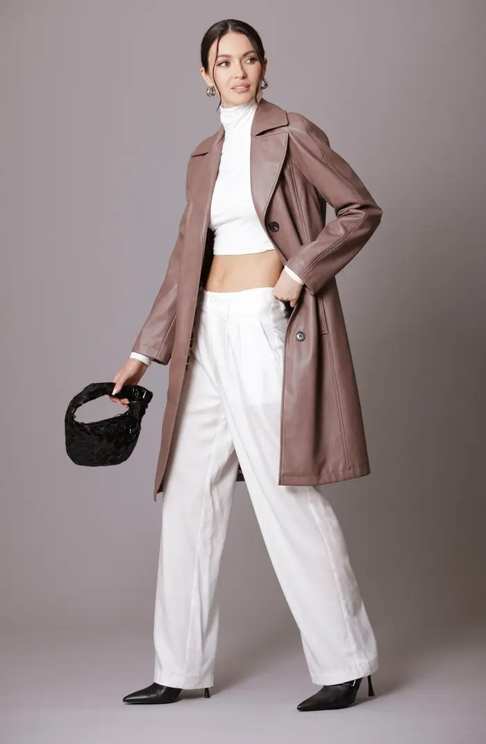 Avec Les Filles Faux Leather Topper Coat | Nordstrom | Nordstrom