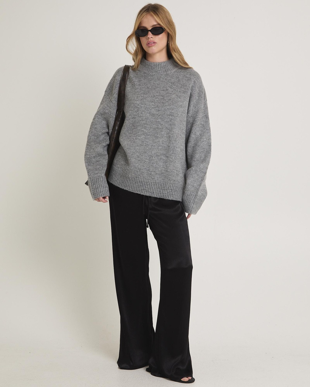 Subtitled - Maxie Oversized Knit Jumper - Jumpers & Cardigans (GREY) Maxie Oversized Knit Jumper | THE ICONIC (AU & NZ)