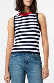 Esmae Stripe Rib Sleeveless Top (Women) | Nordstrom | Nordstrom