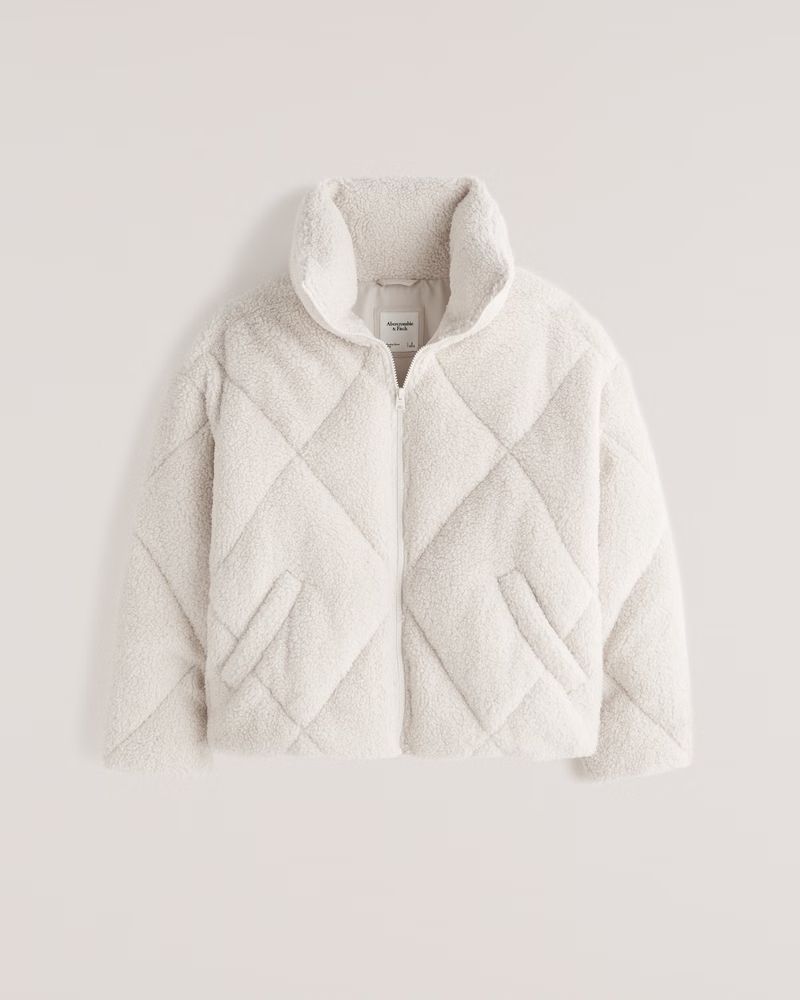 A&F Oversized Sherpa Quilted Puffer | Abercrombie & Fitch (US)