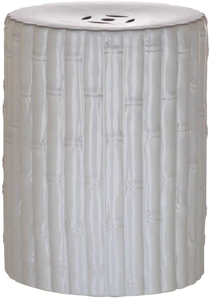 Safavieh Bamboo Ceramic Decorative Garden Stool, White | Amazon (US)