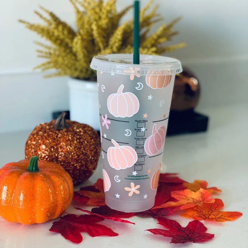 Starbucks Fall Cup, Pumpkin Starbucks cold cup, Boho Starbucks cup, Fall Coffee cup, , Halloween ... | Etsy (US)