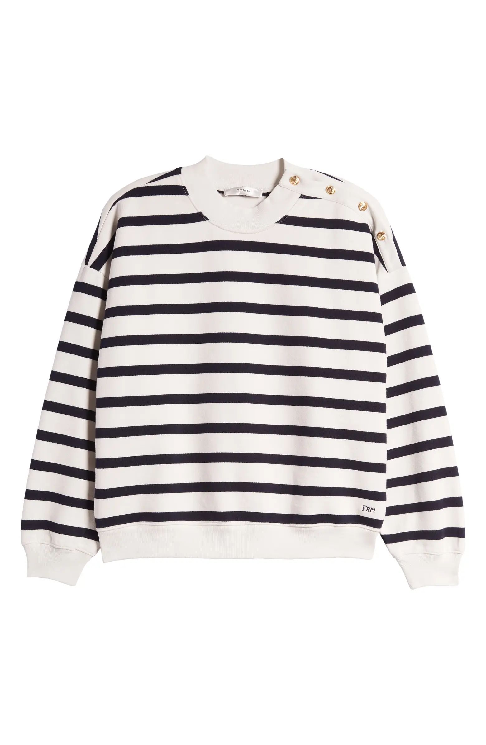 FRAME Button Stripe Sweater | Nordstrom | Nordstrom