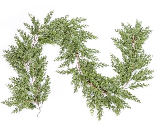 Artiflr 9ft Pine Leaves Christmas Garland, Artificail Greengery Garland Christmas Pine Garland Spruce Decoration for Winter Holiday Fireplace Mantel Table Decor (9ft) | Amazon (US)