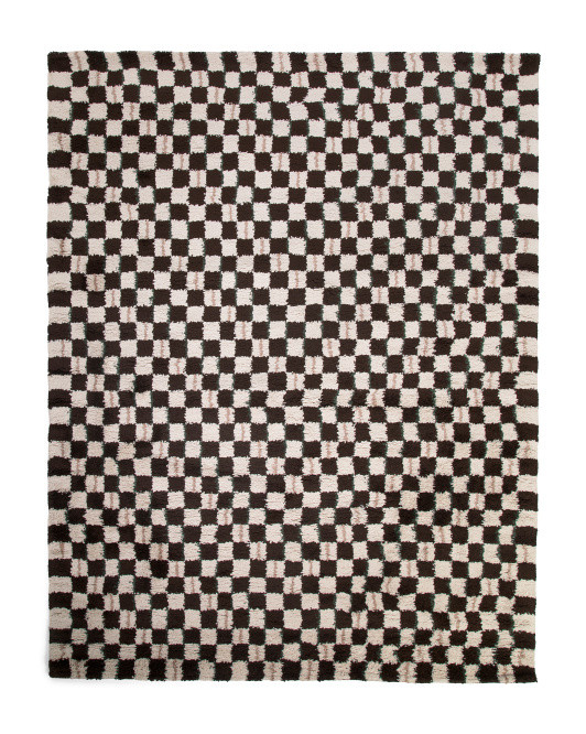Made In Turkey 8x10 Stella Checker Shag Area Rug | TJ Maxx