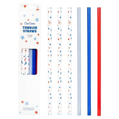 CharCharms 6pk 4th of July Stars Straws | Target