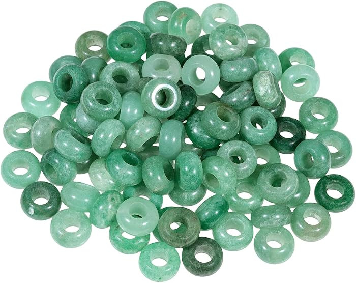 SUNYIK Green Aventurine Large Hole (6mm) Rondelle Loose Charms European Bead fits Bracelet,Jewelr... | Amazon (US)