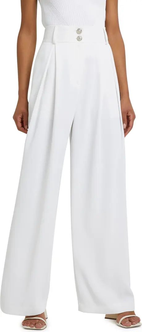 River Island Pleat Front Wide Leg Trousers | Nordstrom | Nordstrom