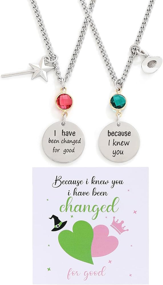 Wicked Jewelry Musical Inspired Gift, BFF Necklace Set of 2, Because I Knew You I Have Been Chang... | Amazon (US)
