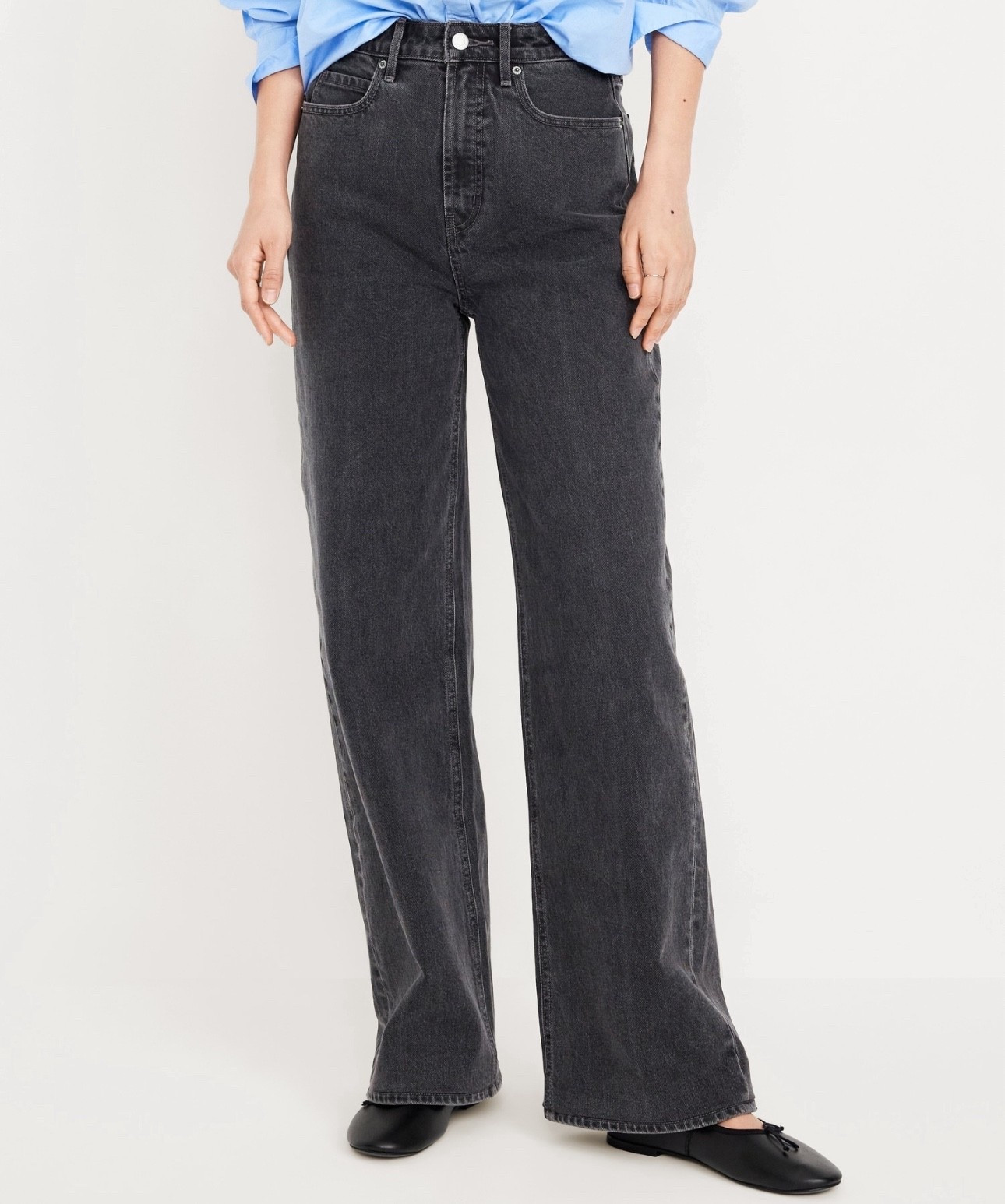 Extra High-Rise black jeans with a bit of stretch under $50