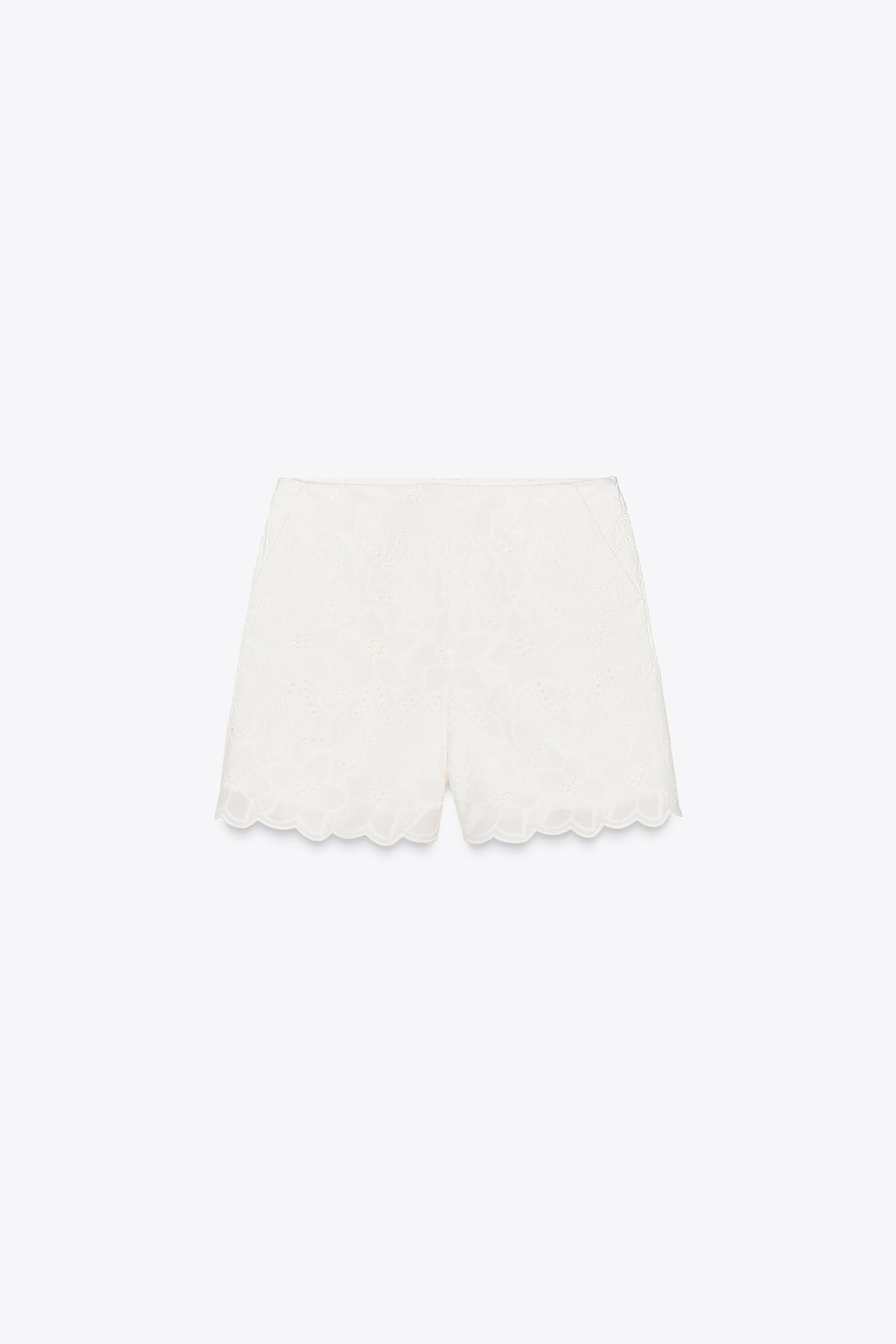EMBROIDERED EYELET SHORTS | Zara US