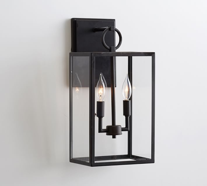 Manor Glass & Iron Outdoor Sconce | Pottery Barn (US)