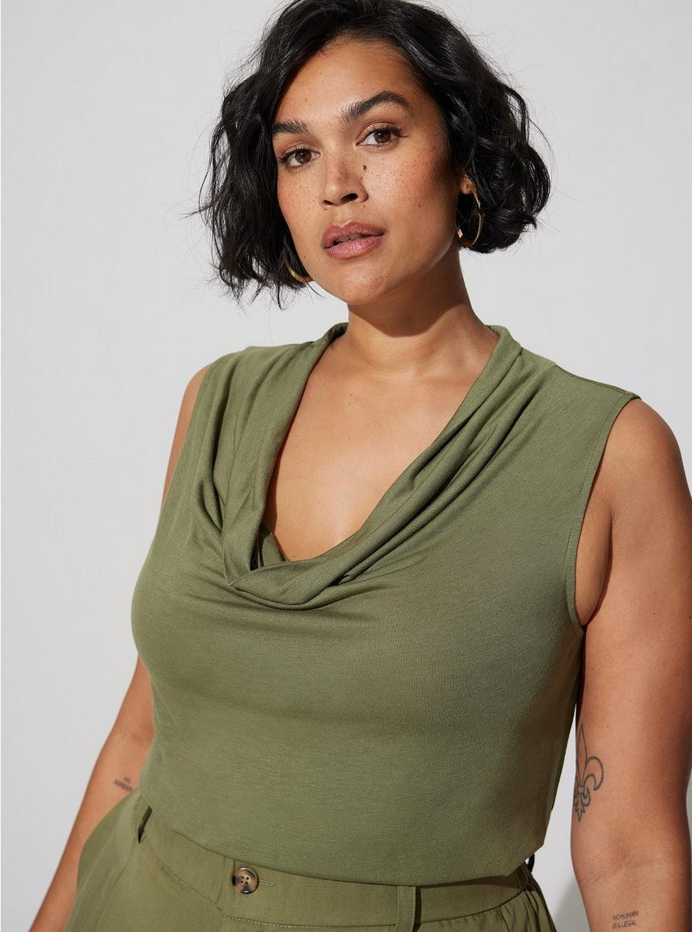 Studio Tissue Jersey Drape Neck Tank | Torrid (US & Canada)
