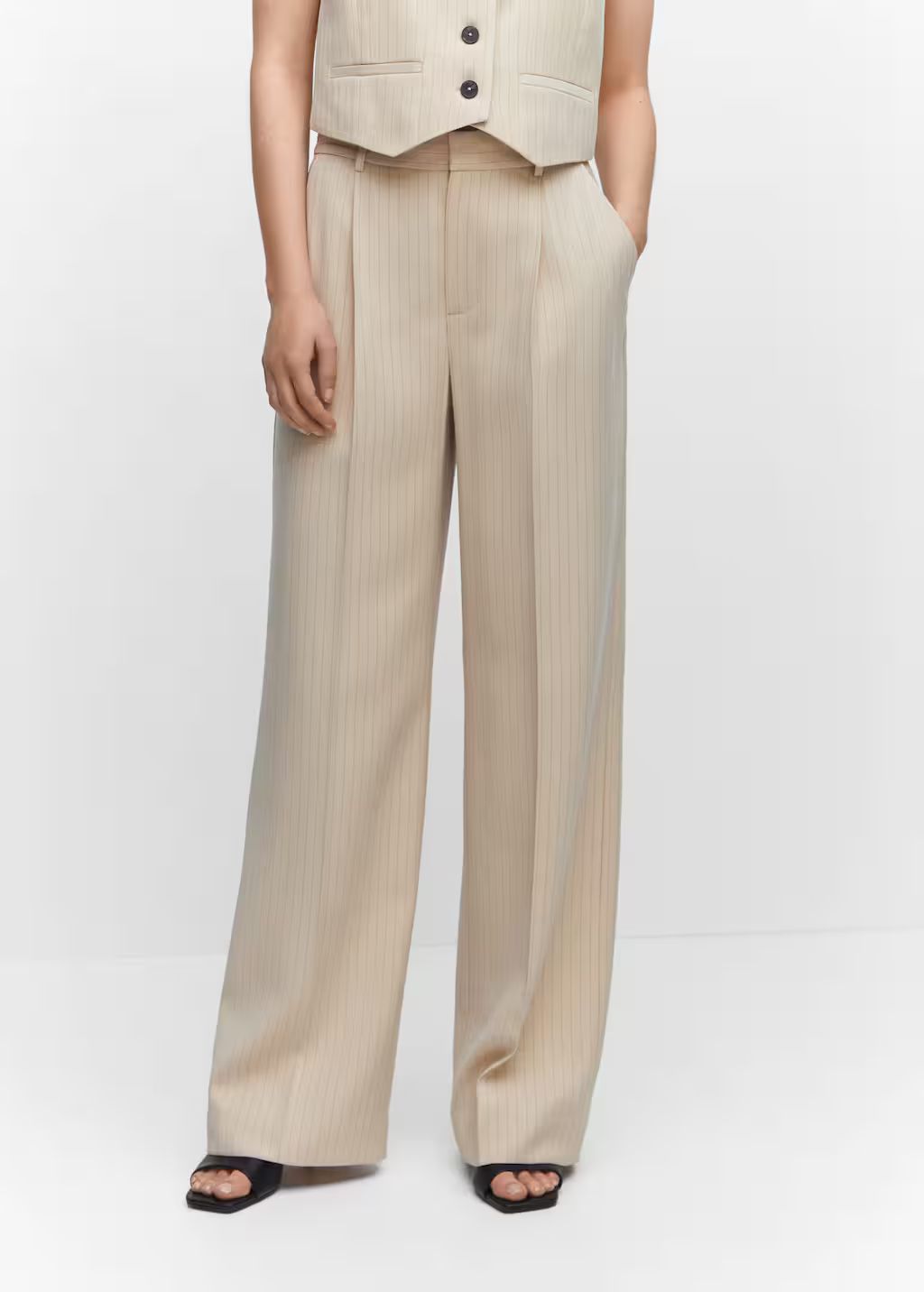 Chalk-stripe pants | MANGO (US)