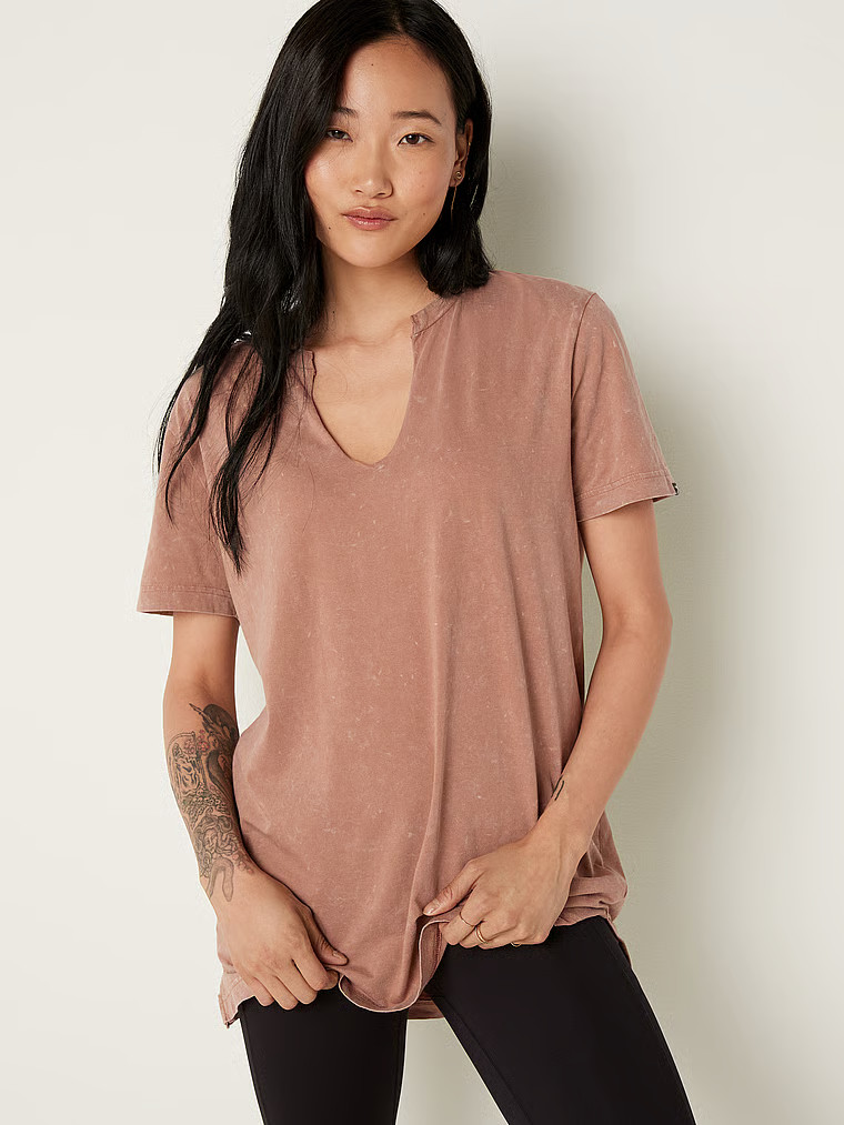 Campus Short Sleeve Notch Neck Tee | Victoria's Secret (US / CA )