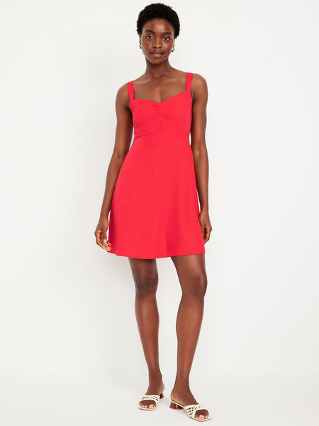 Fit & Flare Crepe Mini Dress | Old Navy (US)