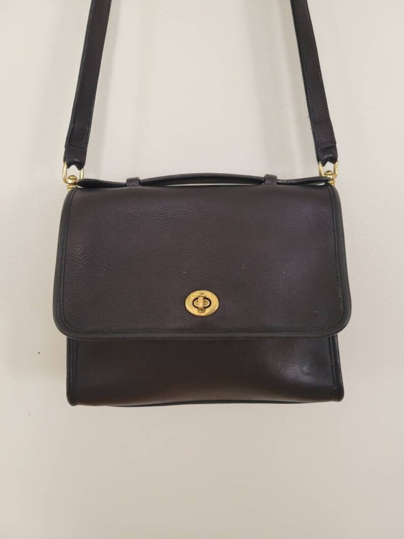 Vintage Black COACH Court Handbag | Etsy (US)