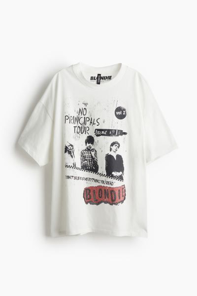 Oversized Printed T-shirt - Cream/Blondie - Ladies | H&M US | H&M (US + CA)