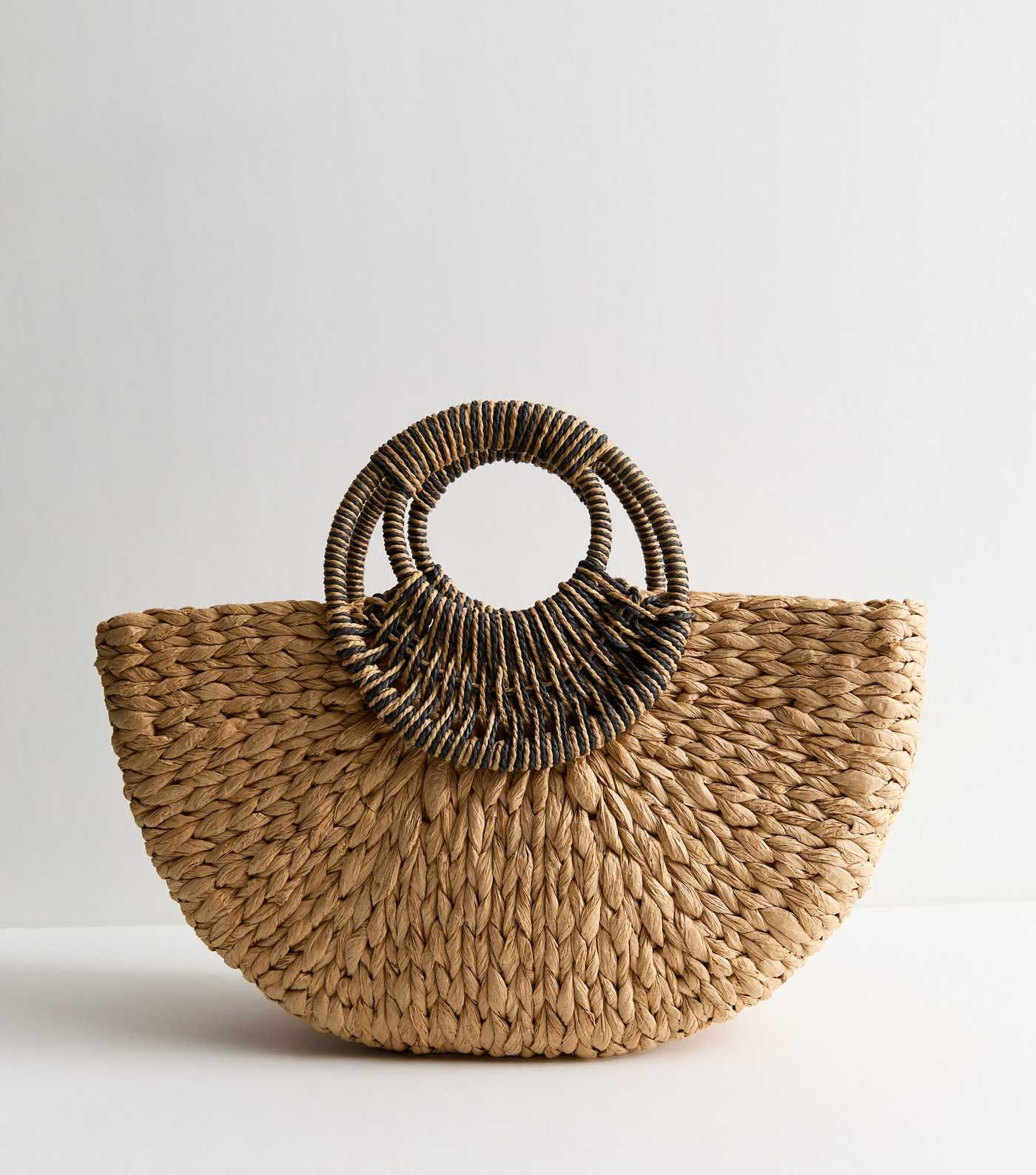 Stone Faux Leather Trimmed Woven Basket Bag
						
						Add to Saved Items
						Remove from Sav... | New Look (UK)
