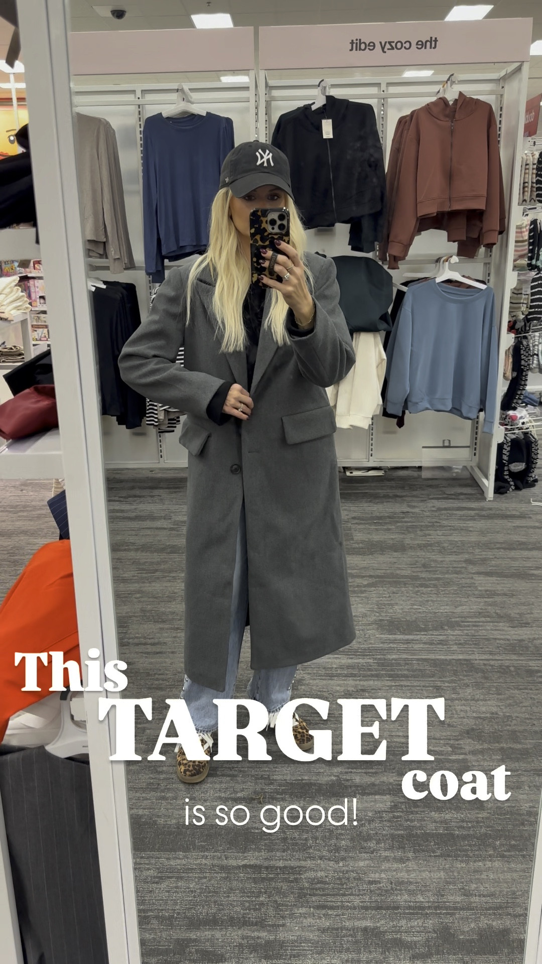 Target coat, size XS on me. Could probably do a small too


#LTKFindsUnder100 #LTKStyleTip #LTKSaleAlert