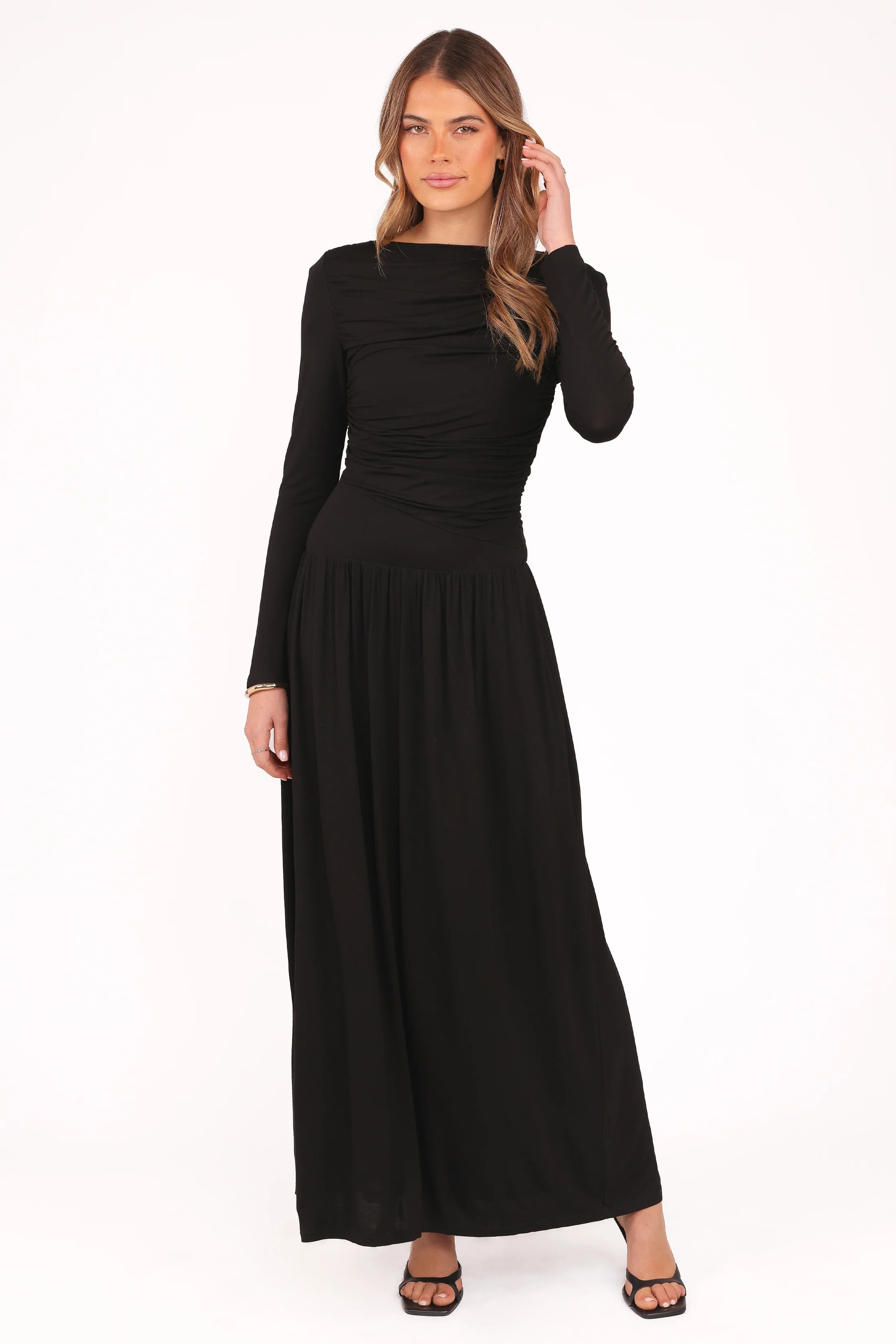 Shirley Long Sleeve Maxi Dress - Black | Petal & Pup (US)