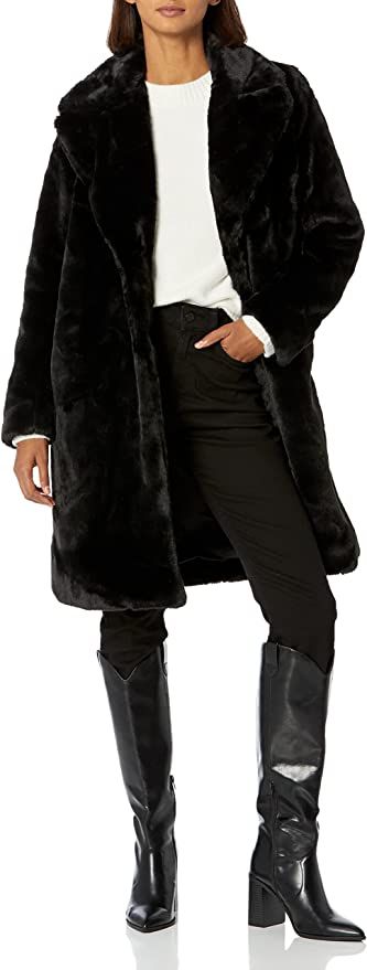 The Drop Women's Kiara Loose-Fit Long Faux Fur Coat | Amazon (US)