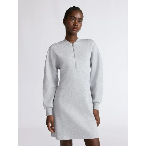 Scoop Women's and Women's Plus New Scubaknit Zip Front Mini Dress, Sizes XS-4X | Walmart (US)