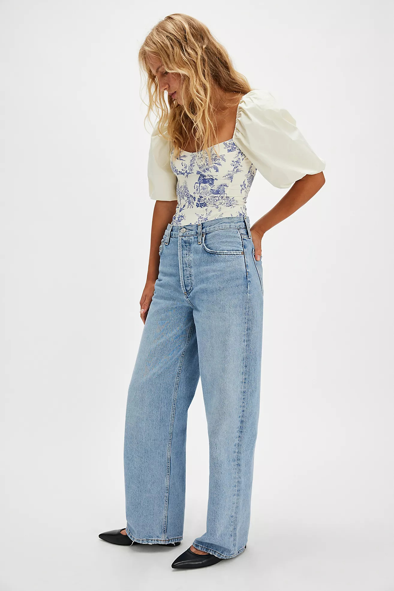 AGOLDE Low-Rise Baggy Jeans | Free People (Global - UK&FR Excluded)