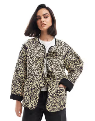 ASOS DESIGN quilted leopard print jacket | ASOS (Global)