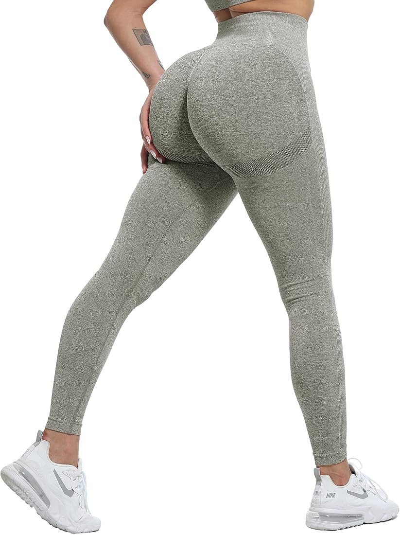 3 Piece Butt Lifting Leggings for Women, Gym Workout Scrunch Butt Seamless Yoga Leggings | Amazon (US)