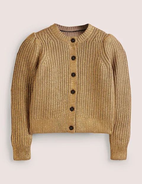 Ribbed Gold Cardigan | Boden (US)